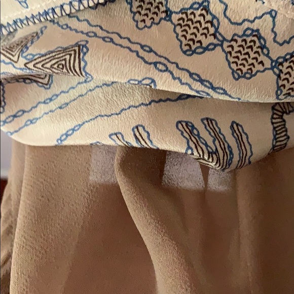 Beige and blue patterned spaghetti string dress - Picture 8 of 8